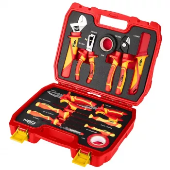 NEO TOOLS set de herramientas de electricista de 13 piezas en maletín, aislado VDE 1000V, acero CrV