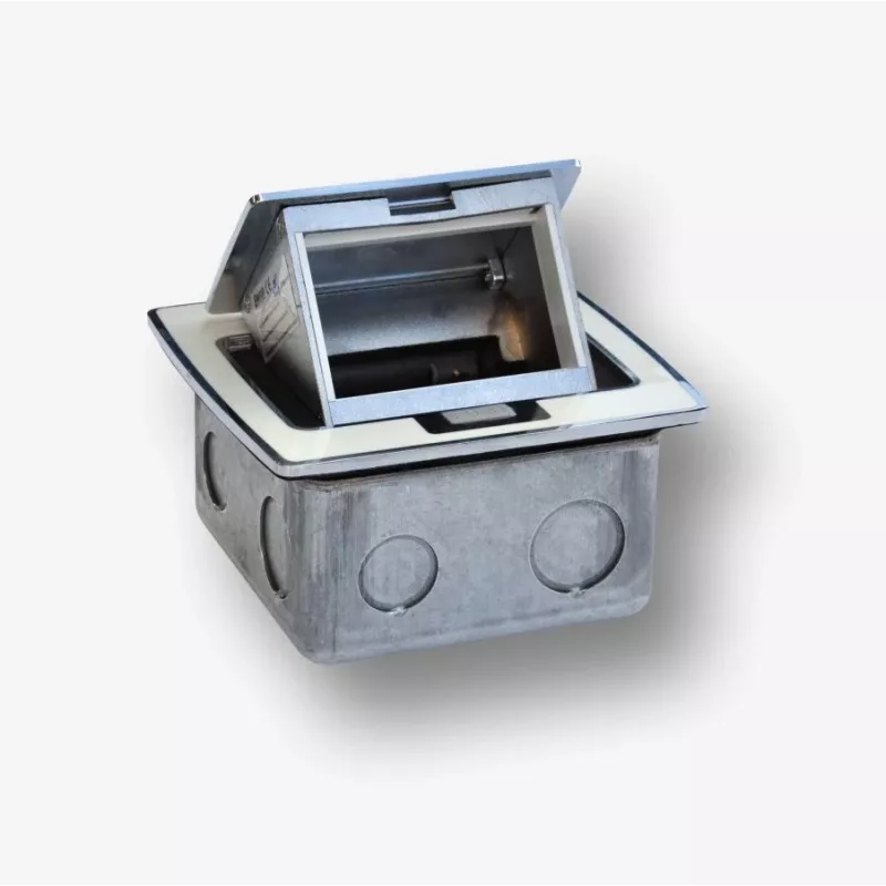 BACHMANN Mini Countertop Box 3M - caja de sobremesa para montaje de tomas estándar 22,5x45 mm (45x45 mm) abatible, blanca