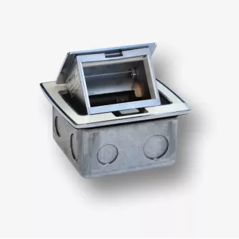 BACHMANN Mini Countertop Box 3M - caja de sobremesa para montaje de tomas estándar 22,5x45 mm (45x45 mm) abatible, blanca