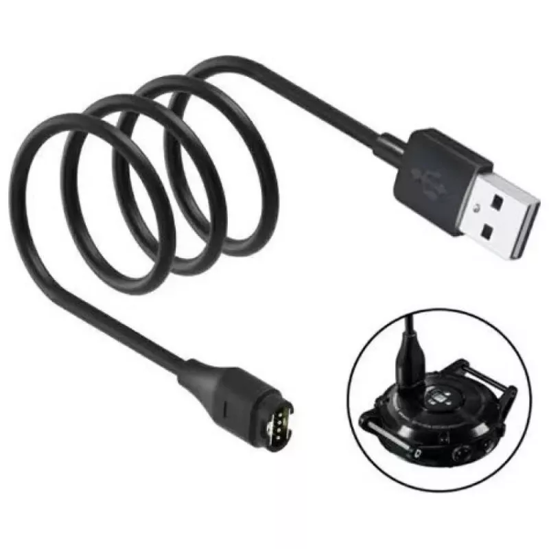 Cable de carga USB-A Beline para smartwatches Garmin 1 m negro