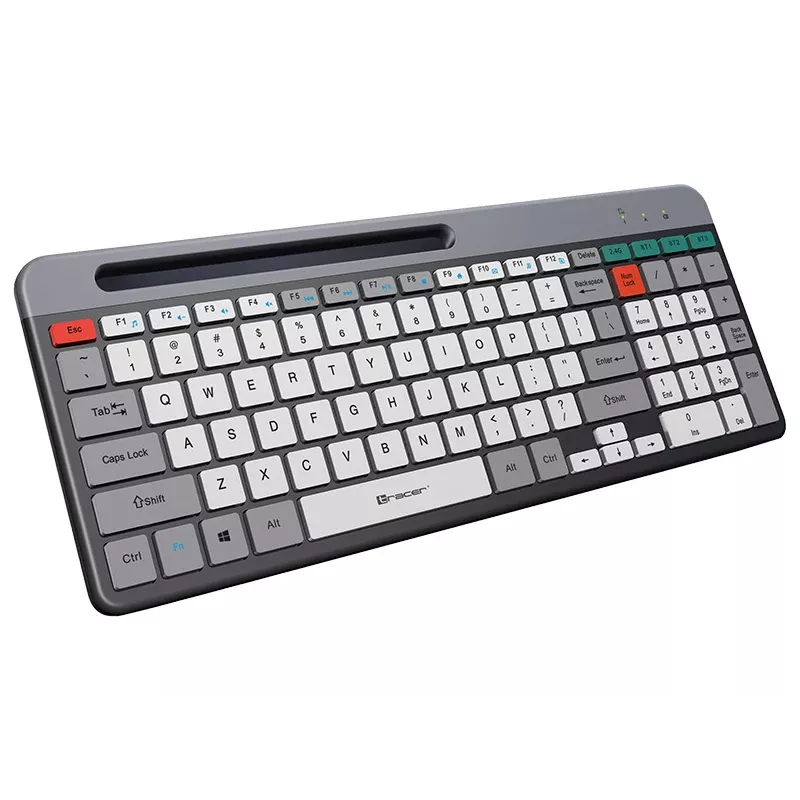 TRACER SHARP Teclado inalámbrico, 2,4 GHz, tamaño completo, QWERTY, Negro