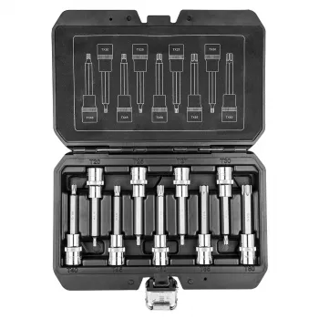 NEO TOOLS Puntas Torx en llave de vaso 100 mm, juego de 9