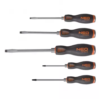 NEO TOOLS Destornillador de impacto, S2, set de 5