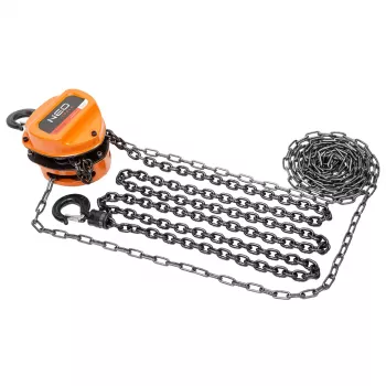 NEO TOOLS Polipasto manual de cadena de 1 tonelada y 3 m con cadena de carga de 6 mm y freno de doble trinquete