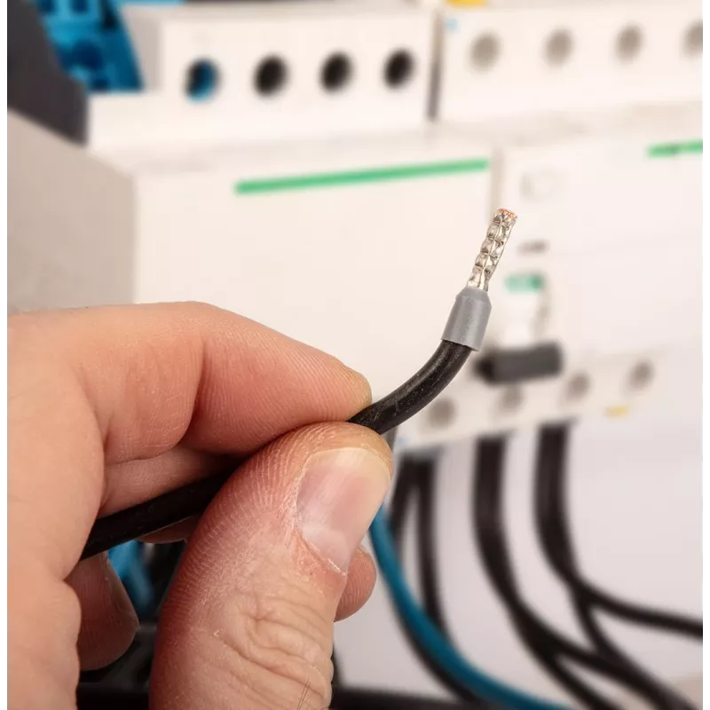 Alicate de crimpar automático de trinquete para terminales de 0,25-16 mm² (AWG 23-5), crimpado cuadrado, 210 mm, mango ergonómico de dos componentes, negro/naranja