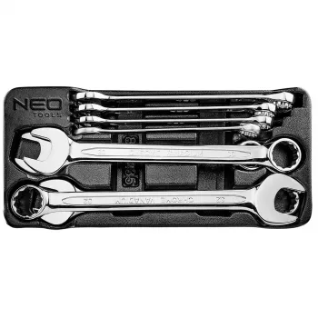 NEO TOOLS Juego de llaves combinadas 20-32 mm, 8 piezas, bandeja de espuma