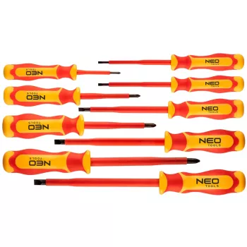 NEO TOOLS Juego de 9 destornilladores aislados 1000V con comprobador de tensión