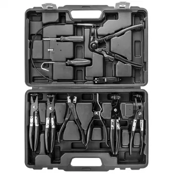 NEO TOOLS Juego de 9 alicates para abrazaderas de manguera con mangos ergonómicos y maletín
