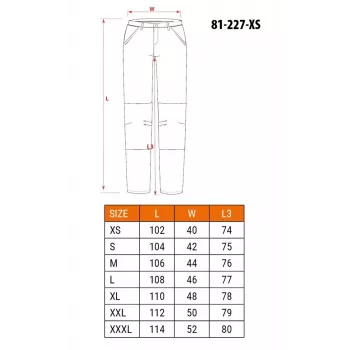 NEO TOOLS PREMIUM Pantalón de trabajo, 100% algodón ripstop, 9 bolsillos, bolsillos para rodilleras, gris, talla XS
