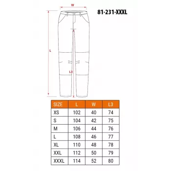 NEO Tools 81-231-XXXL Pantalón de protección gris/negro