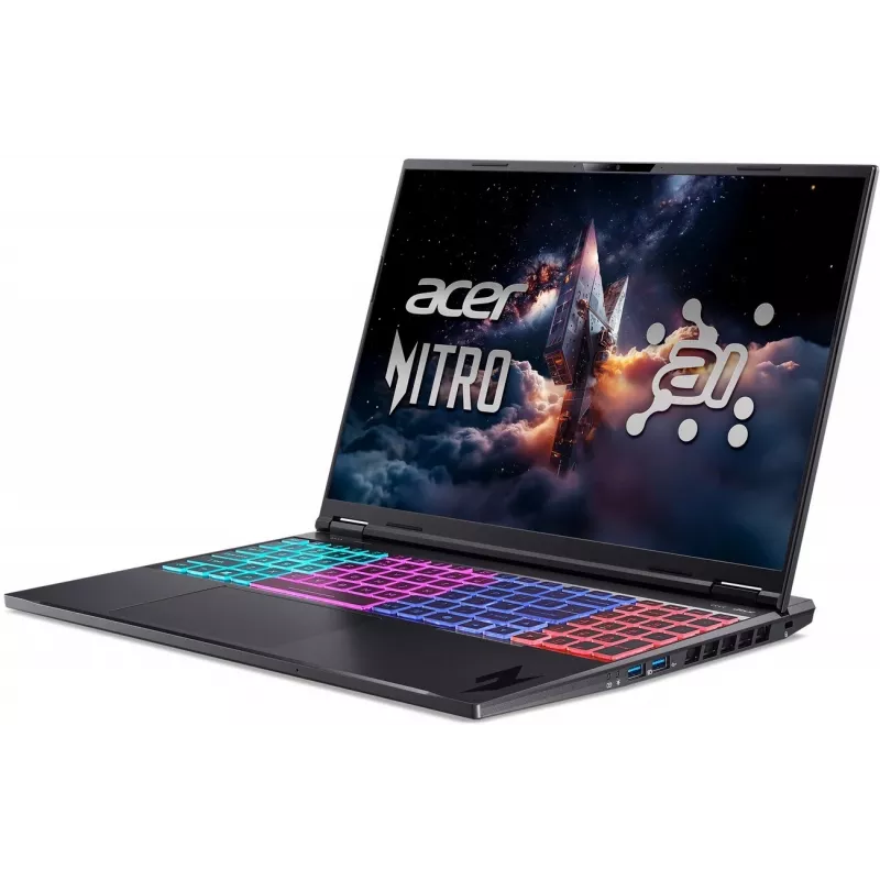 Portátil gaming Acer Nitro 16 AI - AMD Ryzen AI 9 365, 16 inch WQXGA 165Hz, 32GB DDR5, 2TB SSD, RTX 5070 Ti, Windows 11 Pro