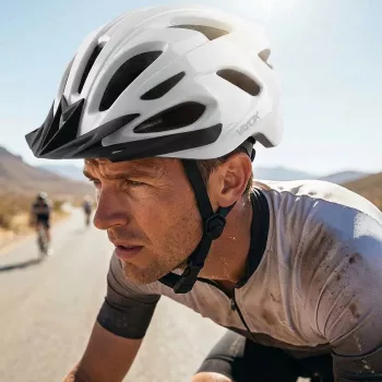 Casco de bicicleta Vayox Speed blanco brillante con luz LED, talla L (58-61 cm) VA0425WGL