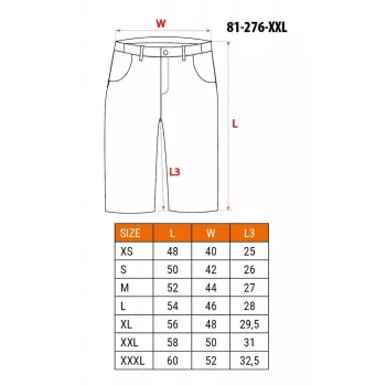 Pantalón corto de hombre NEO TOOLS PREMIUM XXL – mezcla de algodón con elástico, negro