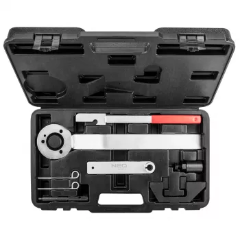 NEO TOOLS Juego de herramientas de distribución para motores diésel BMW, Land Rover, Opel (M41, M47, M57, TD4, TD6, X25DT, Y25DT) - juego de 15-20 piezas en maletín de plástico
