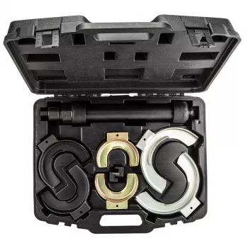 NEO TOOLS Juego de compresores de muelles con mordazas intercambiables | 3 pares (65-212 mm) | 1500 kg por par | acero CrV | maletín de plástico | TOP-11-797