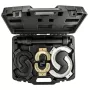 NEO TOOLS Juego de compresores de muelles con mordazas intercambiables | 3 pares (65-212 mm) | 1500 kg por par | acero CrV | maletín de plástico | TOP-11-797