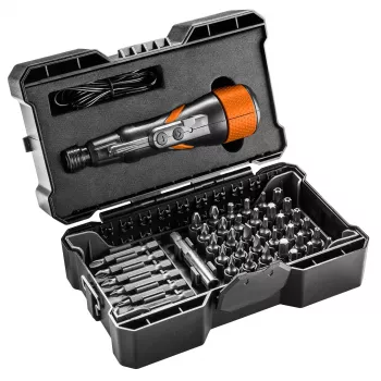 NEO TOOLS 04-200 Destornillador eléctrico USB-C 3,6 V con 10 puntas y maletín de plástico