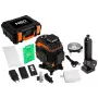 NEO TOOLS 75-140 Nivel láser 3D, 12 líneas verdes, 3 x 360°, recargable, con maletín de transporte, diana, fijación magnética, cargador