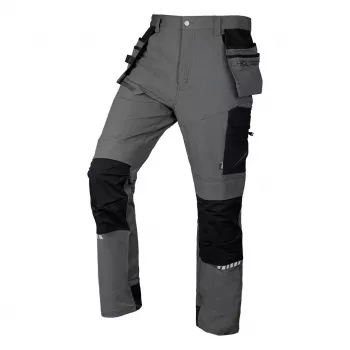 NEO TOOLS Mix&Match pantalón de trabajo 4-way stretch con refuerzo Cordura, gris/negro, talla XXXL
