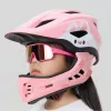 Casco de bicicleta infantil convertible ROCKBROS TT-32001 Rabbit con protector de mentón desmontable, talla S (48-52 cm), rosa