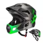 Casco de bicicleta infantil convertible full-face Rockbros TS-61 con protector de mentón desmontable, verde, talla S (48-54 cm)