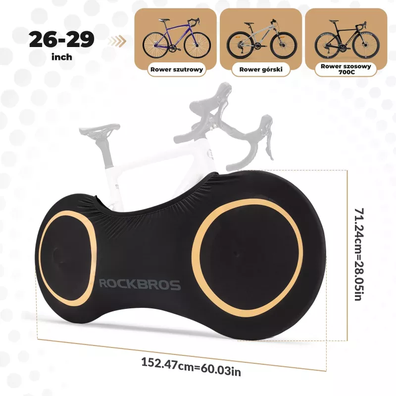 Funda de bicicleta elástica Rockbros D95 para bicicletas de 26-29 pulgadas, 700C, negra