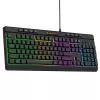 Teclado gaming con cable Wozinsky WKG-1044, membrana, retroiluminación RGB, negro, formato completo, USB-A, 104 teclas, anti-ghosting