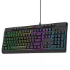Teclado gaming con cable Wozinsky WKG-1044, membrana, retroiluminación RGB, negro, formato completo, USB-A, 104 teclas, anti-ghosting