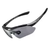 Rockbros 10003 gafas de ciclismo polarizadas con 5 lentes intercambiables, UV400, montura TR90, negro