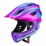 Rockbros TT-32SBPP-S casco de bicicleta para niños convertible con protector de barbilla extraíble, lila-rosa, talla S (48-53 cm)