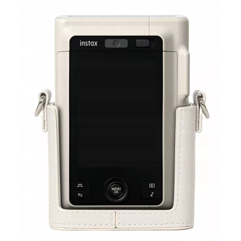 Funda protectora de piel PU gris LOVEINSTANT para Fujifilm Instax Mini LiPlay+ cámara instantánea híbrida con correa de hombro