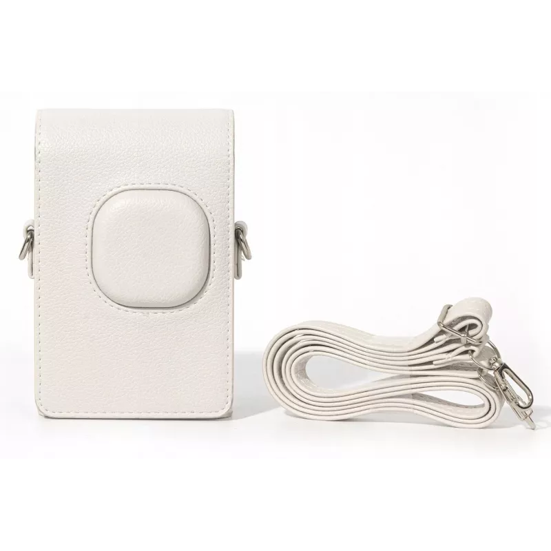 Funda protectora de piel PU gris LOVEINSTANT para Fujifilm Instax Mini LiPlay+ cámara instantánea híbrida con correa de hombro