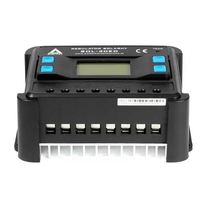 AZO Digital PWM SOL-30ED 12/24V 30A regulador solar con pantalla LCD