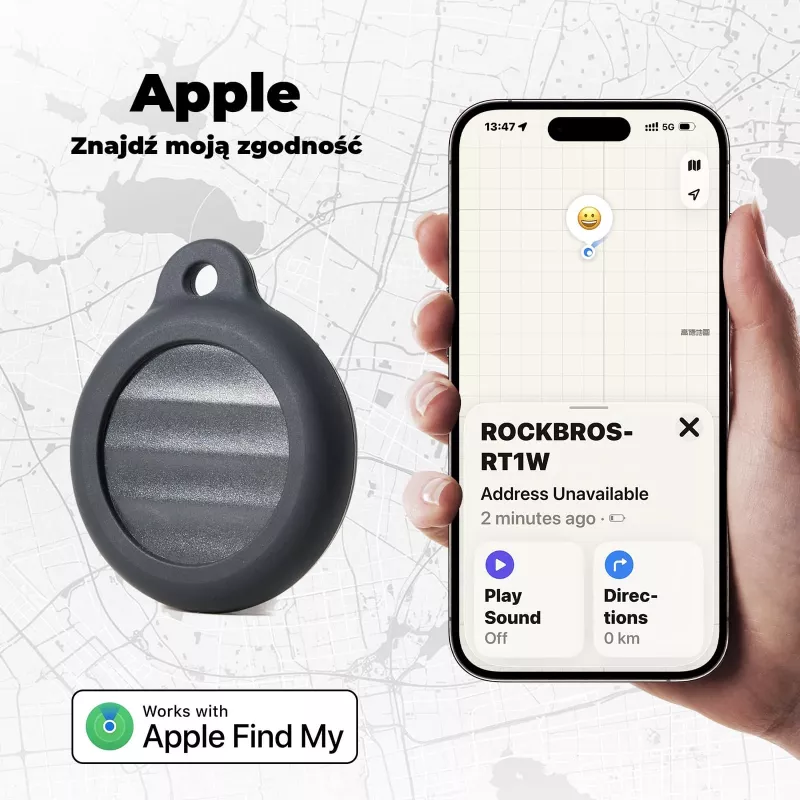 ROCKBROS RT1W rastreador Bluetooth para Apple Find My - negro