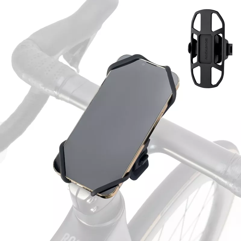 ROCKBROS soporte de silicona para móvil en bicicleta - negro
