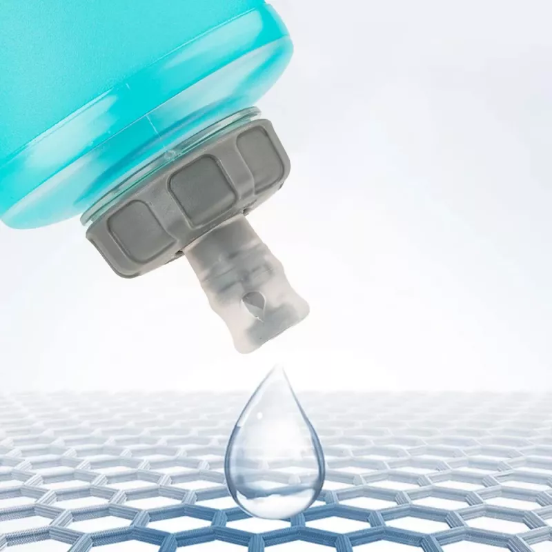 Rockbros Soft Flask 500 ml azul claro - botella de agua plegable para running y deporte al aire libre