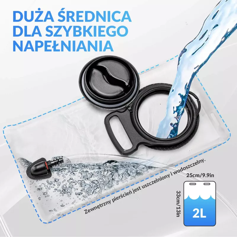 Rockbros H32 Mochila de hidratación con vejiga de 2L - Negro