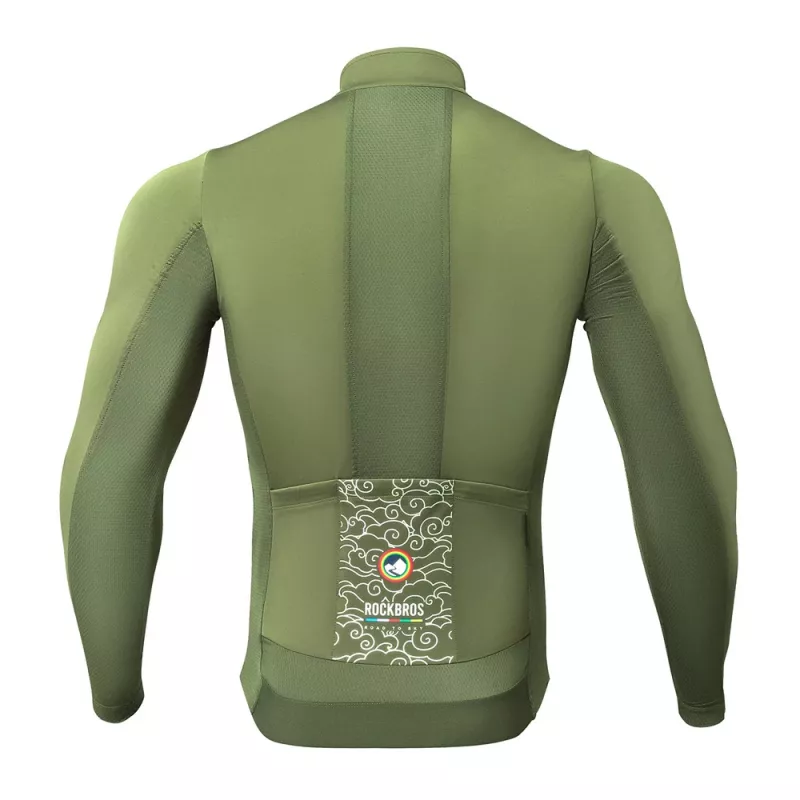 ROCKBROS ROAD TO SKY Chaqueta térmica cortavientos para ciclismo Verde M