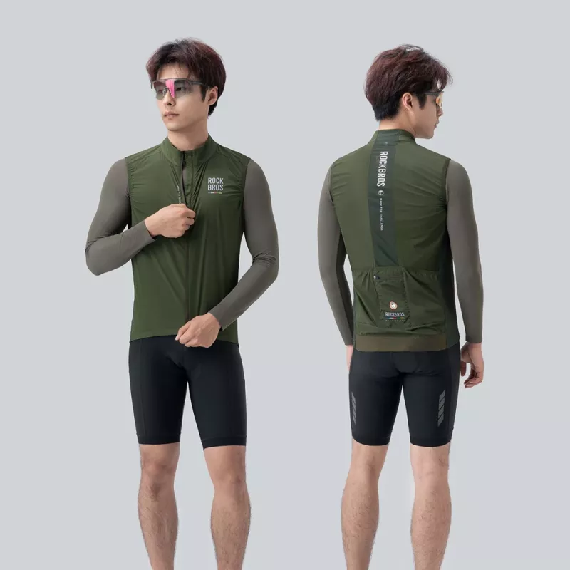 ROCKBROS ROAD TO SKY Chaleco para hombre, ligero, transpirable, para ciclismo, M - Verde