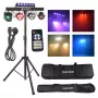 LIGHT4ME BEAM LASER STROBE LED PAR DERBY UV I - Luz de escenario multiefecto 4 en 1 con láser rojo/verde, UV y control DMX