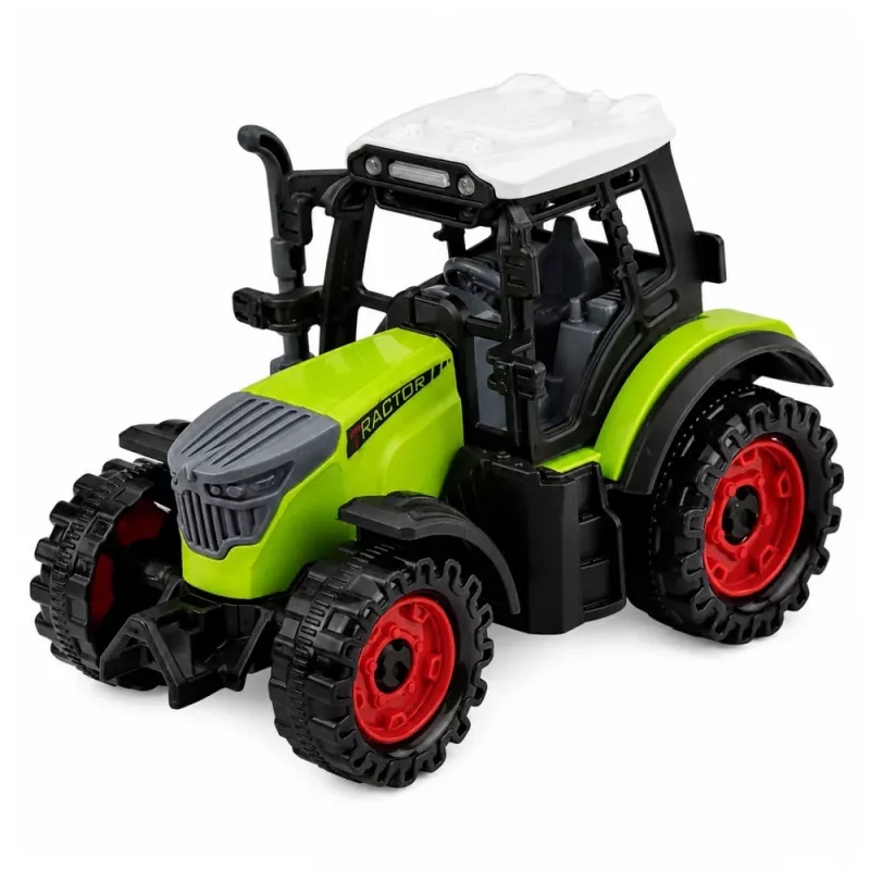 LEAN TOYS Tractor con cisterna, propulsión por fricción, máquina agrícola, 34 cm