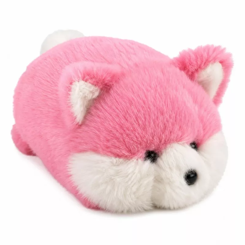 LEAN TOYS Zorro de peluche, pelo suave rosa, 16 cm