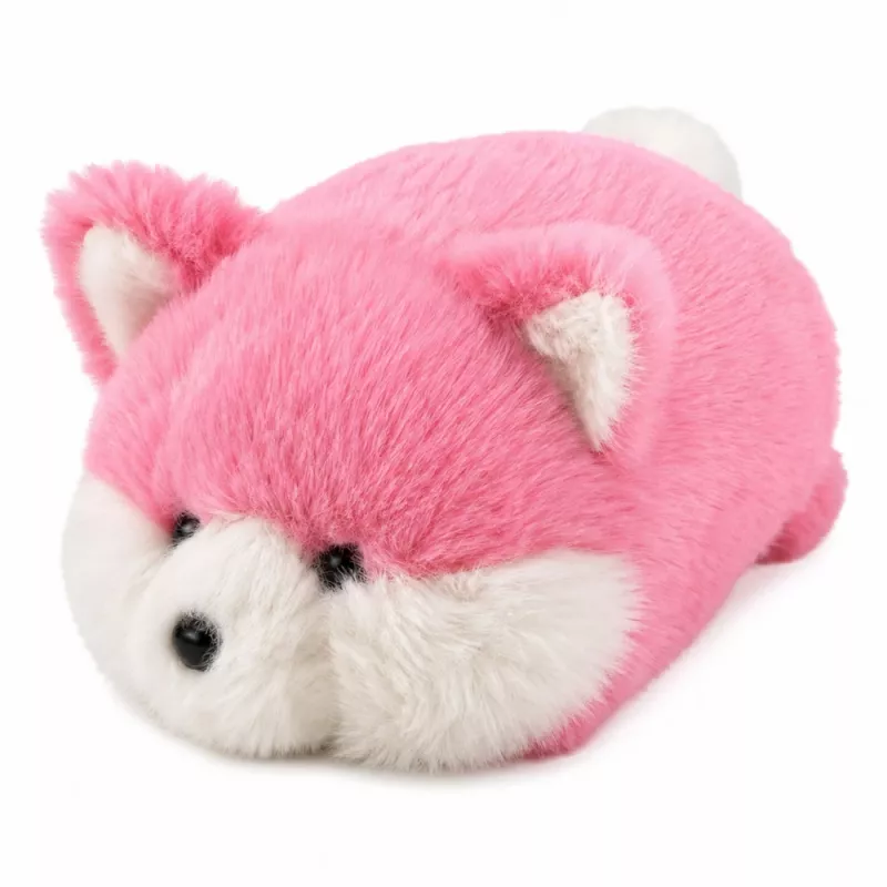 LEAN TOYS Zorro de peluche, pelo suave rosa, 16 cm