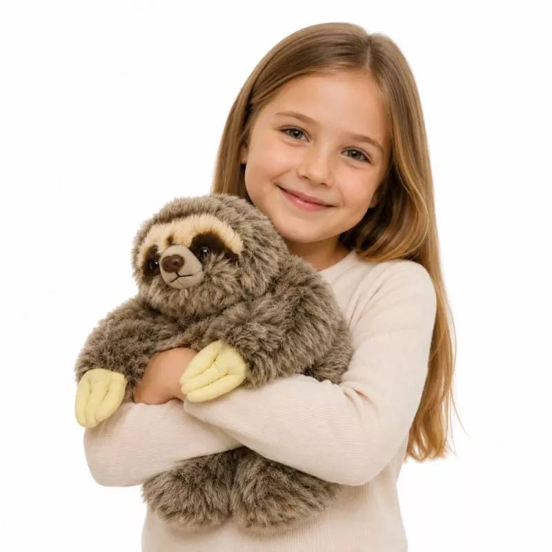 LEAN TOYS Perezoso realista Peluche con patas de velcro 34 cm