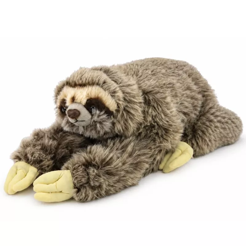LEAN TOYS Perezoso realista Peluche con patas de velcro 34 cm
