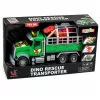 LEAN TOYS Camión transportador con jaula Figura de dinosaurio T-Rex con luz y sonido 1:12