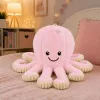 LEAN TOYS Pulpo de peluche con ventosa, Rosa, 16 cm