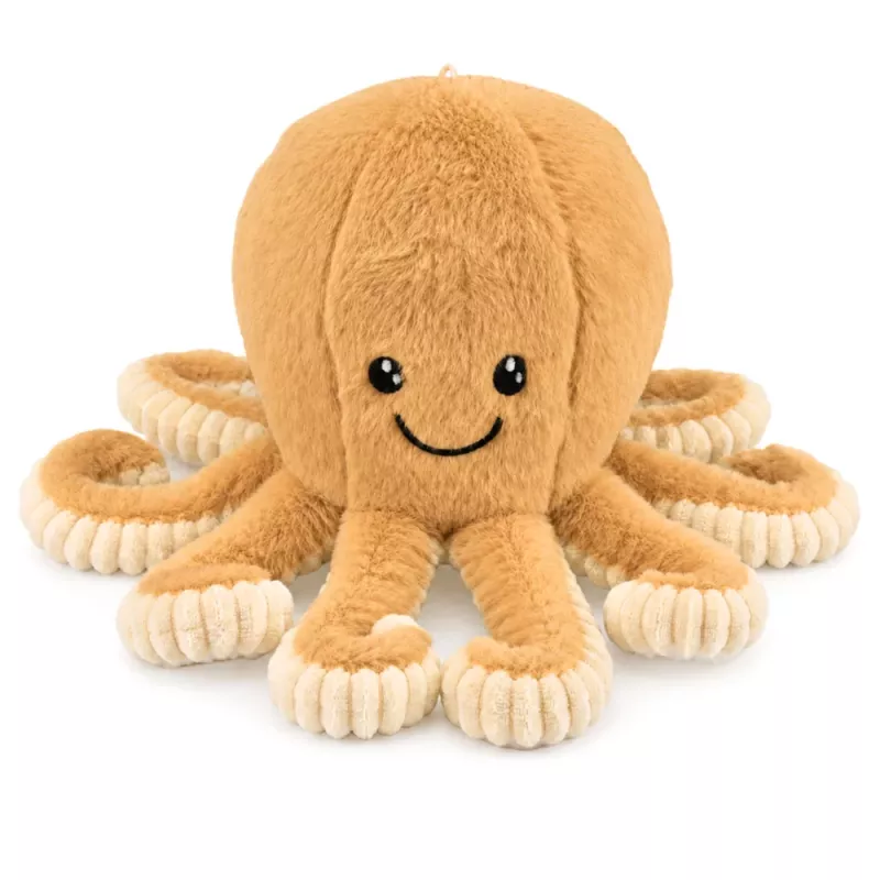 LEAN TOYS Pulpo de peluche con tentáculos elásticos Beige 30 cm