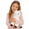 LEAN TOYS Alpaca llama de peluche pelo suave Blanco 38 cm