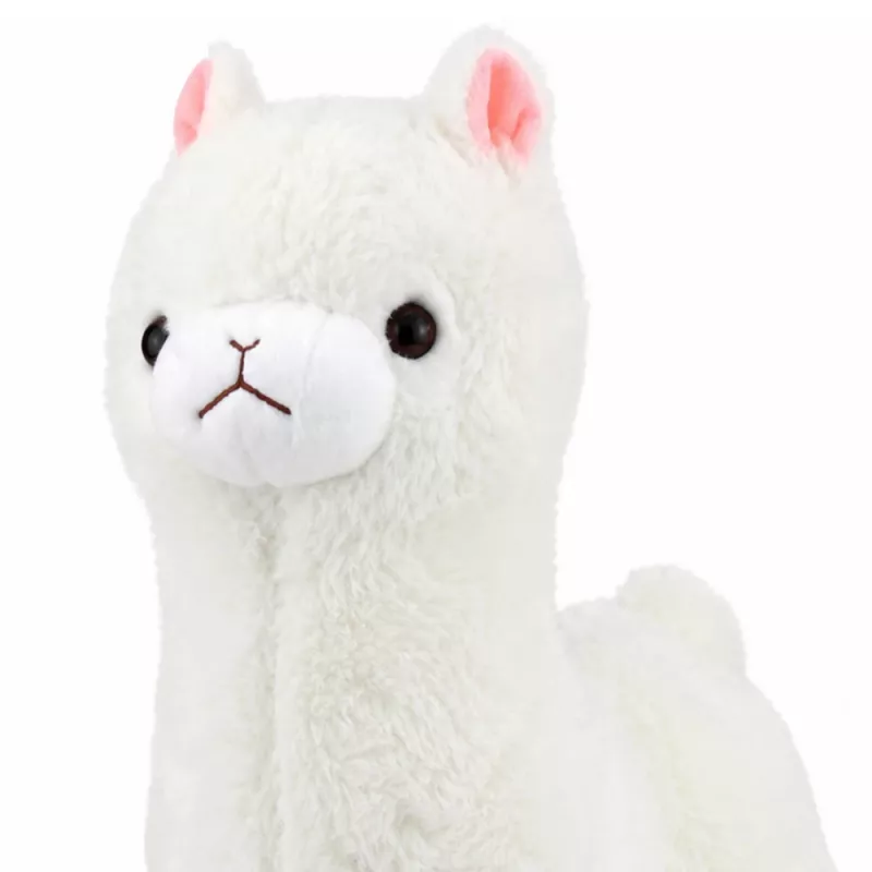 LEAN TOYS Alpaca llama de peluche pelo suave Blanco 38 cm